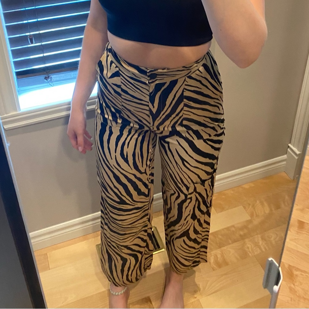 Zara zebra print pants